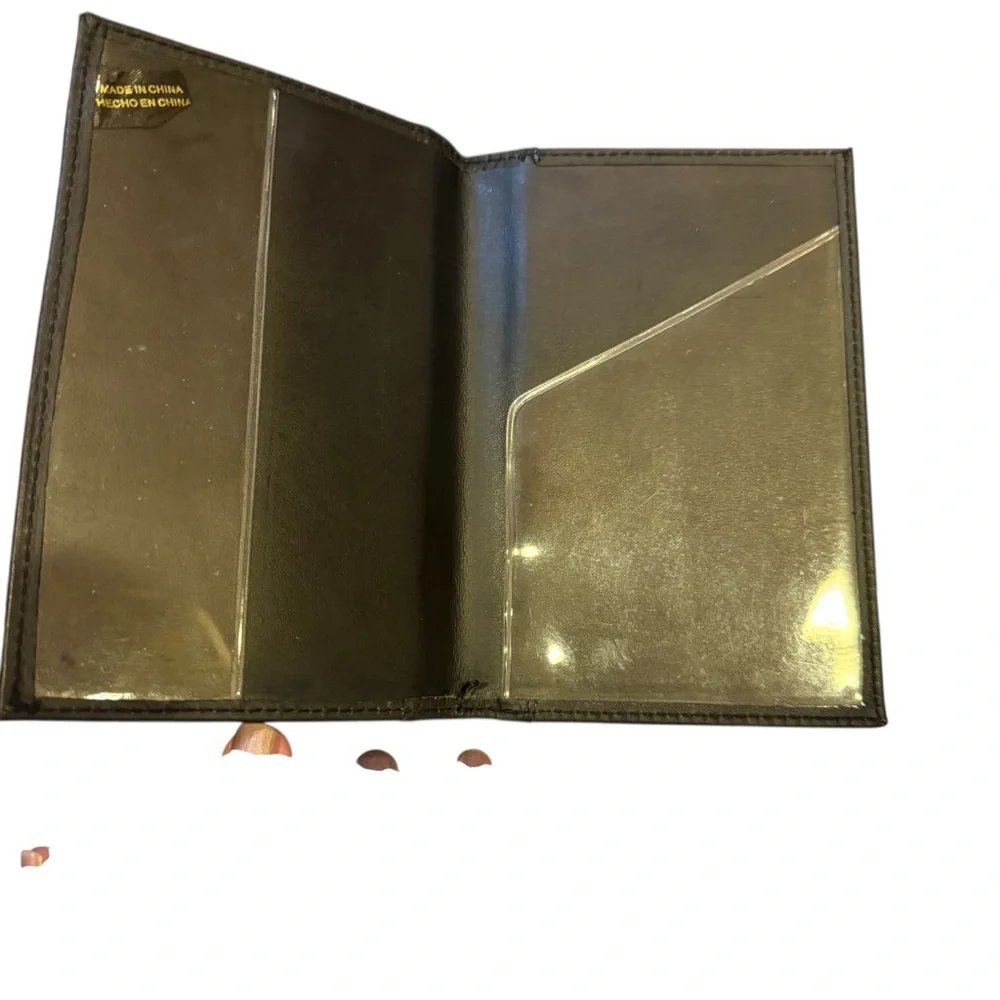 Black Leather Passport Travel Holder
